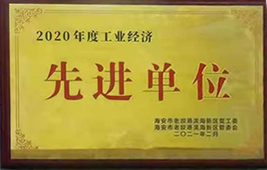 熱烈祝賀我公司獲得2020年“工業(yè)經(jīng)濟(jì)先進(jìn)單位”稱號(hào)